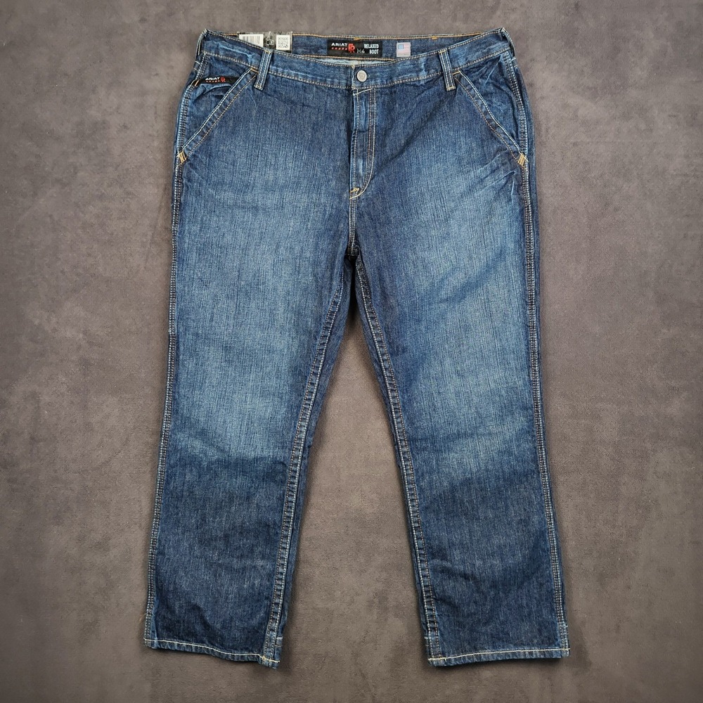 Ariat M4 Relaxed Boot Cut Flame Resistant FR Work Jeans Mens 42x30 Blue
